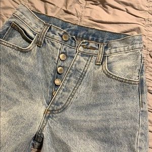 brandy light wash mom jeans